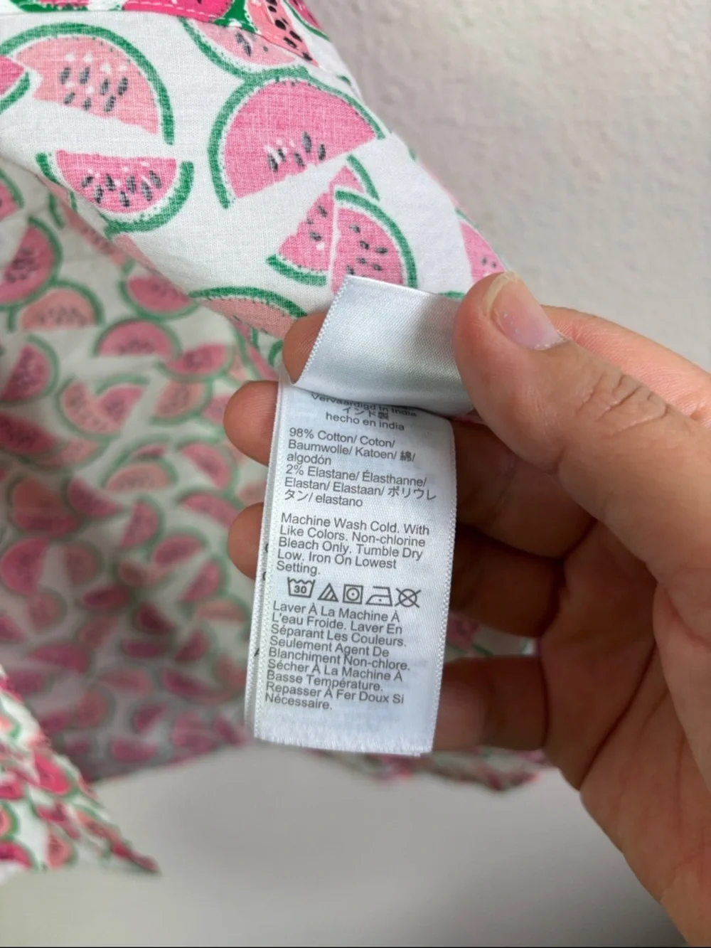 J. Crew Watermelon Pattern Short Sleeve Collared Button Down Shirt sz XS